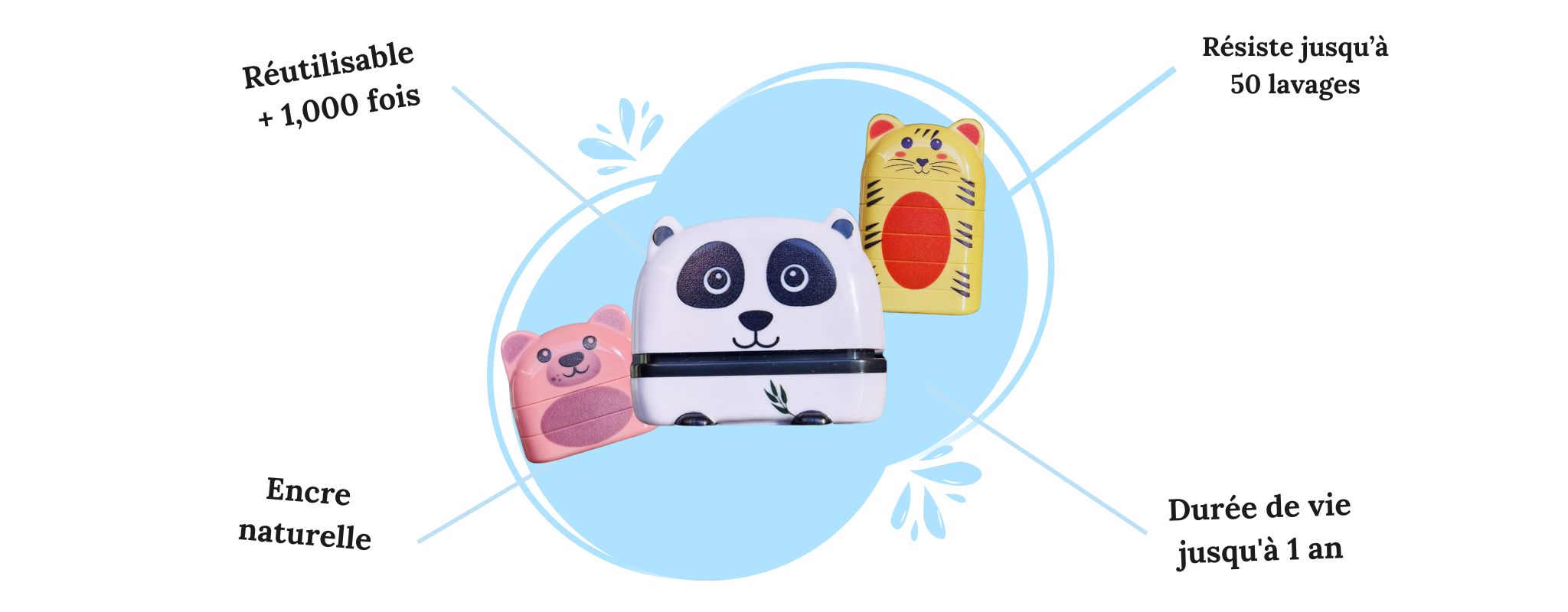 Tampon encreur pratique et économique pour marquer les affaires des enfants – solution rapide et fiable.