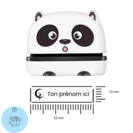 Tampon Nominatif Personnalisé Panda - Anti - Perte pour Enfants - Mon Tampon Prénom