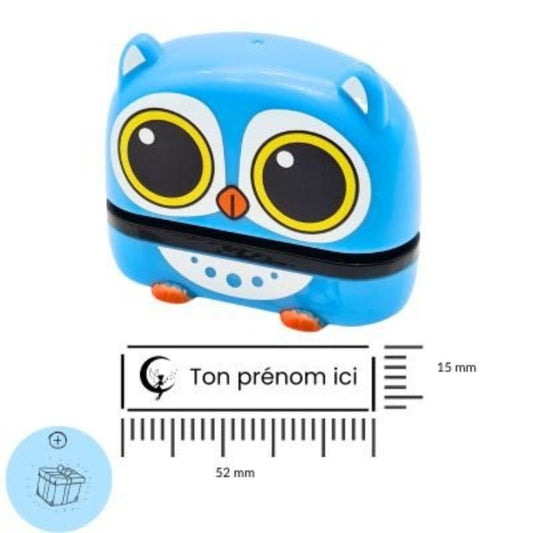 Tampon Personnalisé Chouette – Idéal pour Marquer Affaires Scolaires et Vêtements - Mon Tampon Prénom