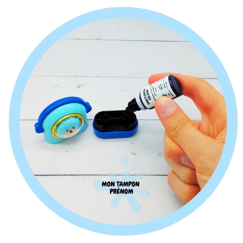 Tampon Personnalisé Enfant - Chien Mignon Bleu | Durable & Pratique - Mon Tampon Prénom