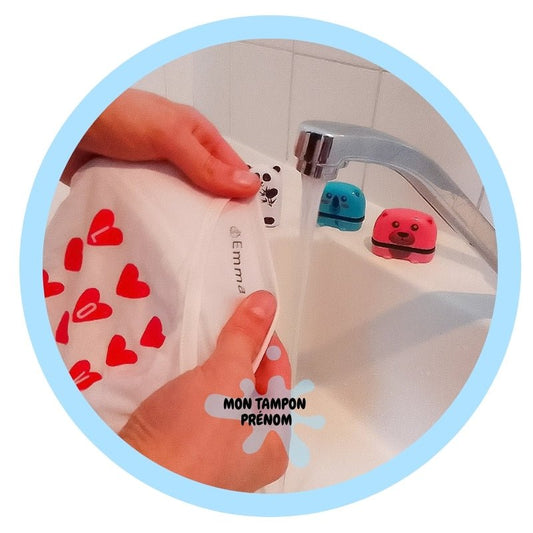 Tampon Personnalisé Enfant - Chien Mignon Bleu | Durable & Pratique - Mon Tampon Prénom