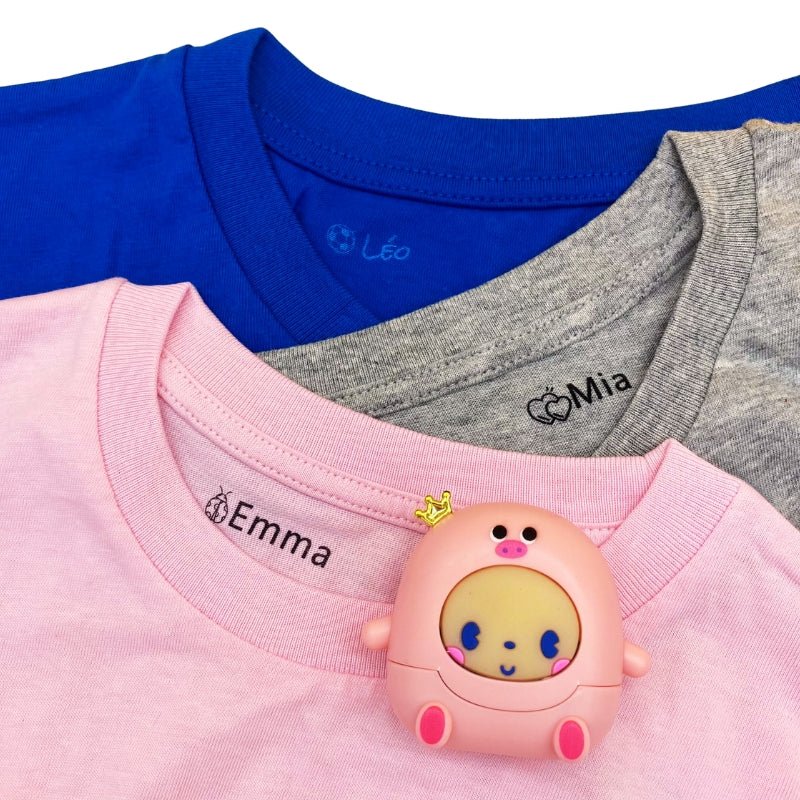 Tampon pour marquer Prénom Personnalisé - Crèche et École 🌸 Petit Cœur Rose - Mon Tampon Prénom