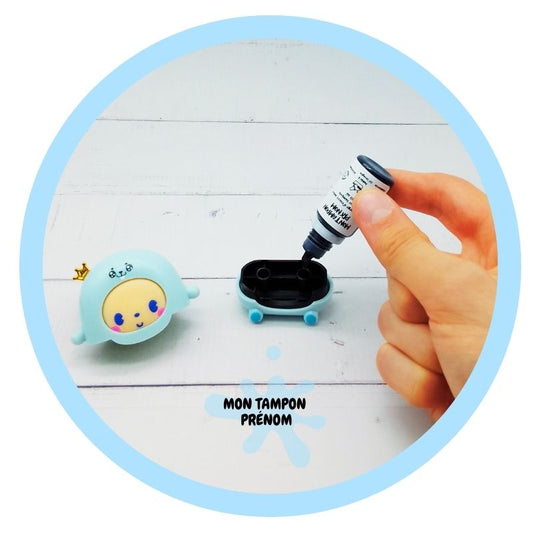 Tampon pour marquer Prénom Personnalisé - Petit Trésor Bleu - Mon Tampon Prénom