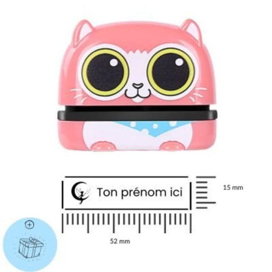Tampon pour Textile Personnalisable Forme Chat - Mon Tampon Prénom
