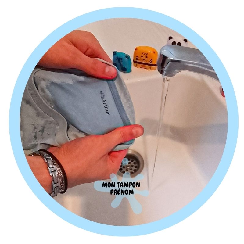Tampon prénom 2 étages Rose Nounours pour marquage vêtements