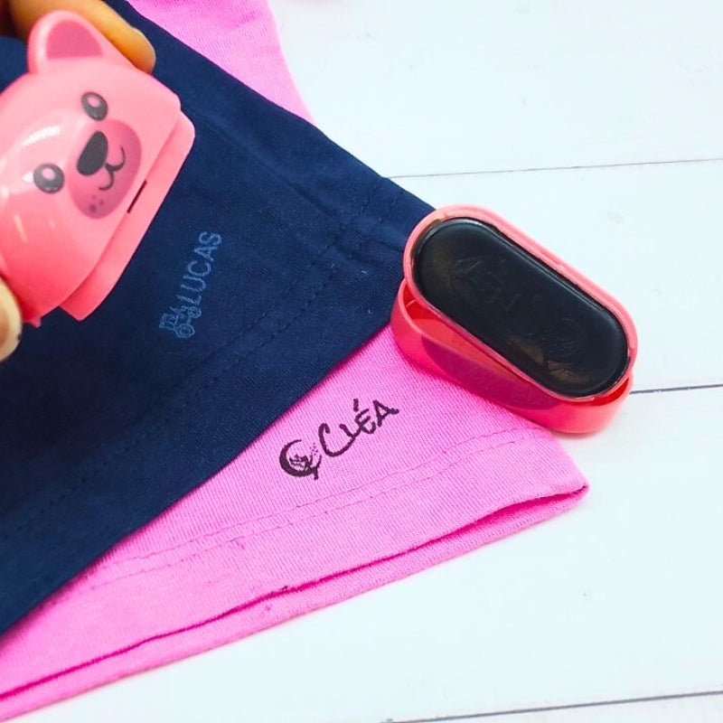 Tampon Prénom 2 Étages - Personnalisez pour 1 ou 2 Enfants, Design Nounours - Mon Tampon Prénom