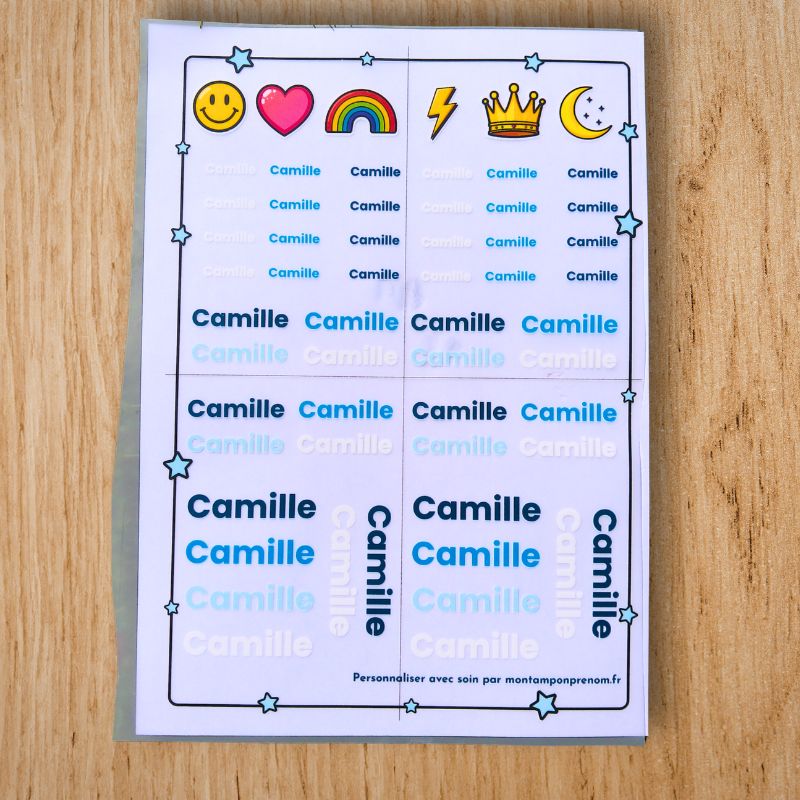 Plaquette prénoms personnalisée à repasser | Marquage vêtements enfant - Thermocollant - Mon Tampon Prénom