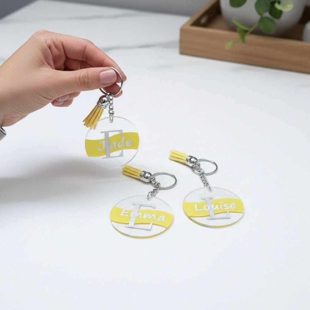 Porte - clé prénom personnalisé – Disque acrylique - porte clés - Mon Tampon Prénom