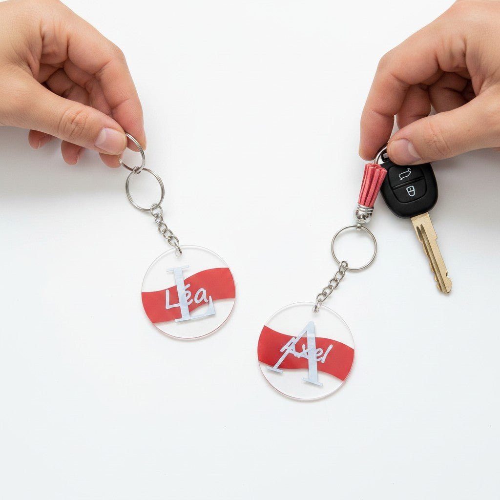 Porte - clé prénom personnalisé – Disque acrylique - porte clés - Mon Tampon Prénom