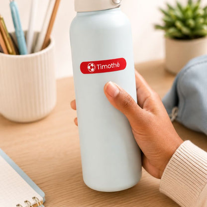 Stickers Prénom Personnalisés Objets, Fond Couleur au Choix - stickers - Mon Tampon Prénom