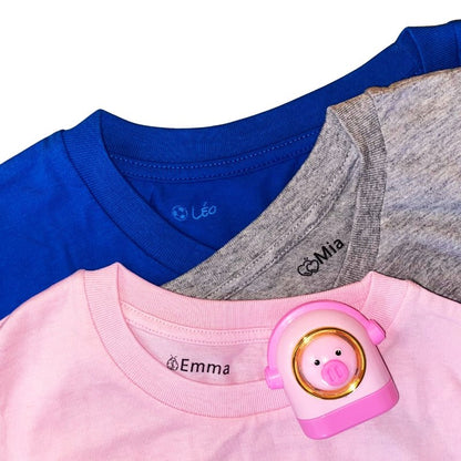Tampon Encreur Personnalisé Cochon Mignon Rose - Solution Anti - Perte pour Enfants - Mon Tampon Prénom