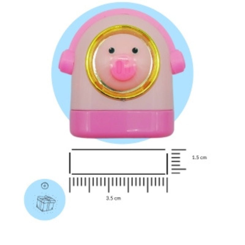 Tampon Encreur Personnalisé Cochon Mignon Rose - Solution Anti - Perte pour Enfants - Mon Tampon Prénom