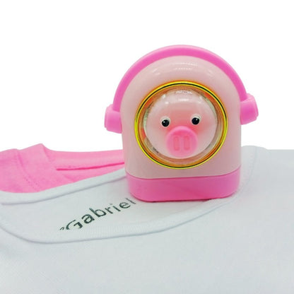 Tampon Encreur Personnalisé Cochon Mignon Rose - Solution Anti - Perte pour Enfants - Mon Tampon Prénom