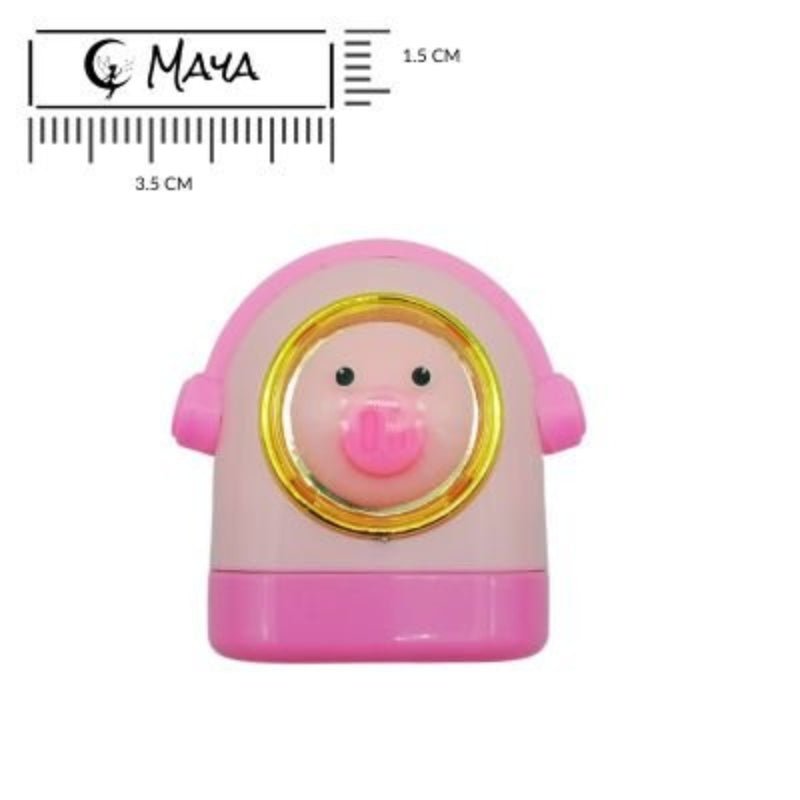 Tampon Encreur Personnalisé Cochon Mignon Rose - Solution Anti - Perte pour Enfants - Mon Tampon Prénom