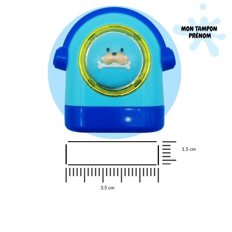 Tampon Personnalisé Enfant - Chien Mignon Bleu | Durable & Pratique - Mon Tampon Prénom