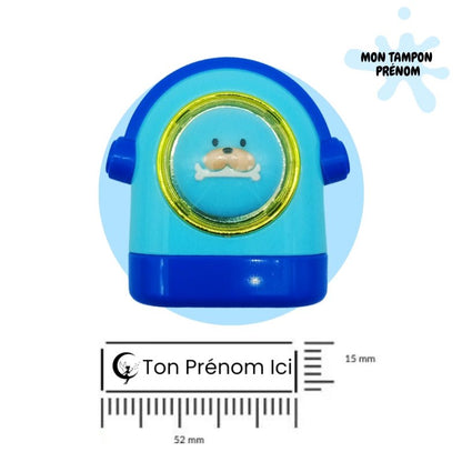 Tampon Personnalisé Enfant - Chien Mignon Bleu | Durable & Pratique - Mon Tampon Prénom