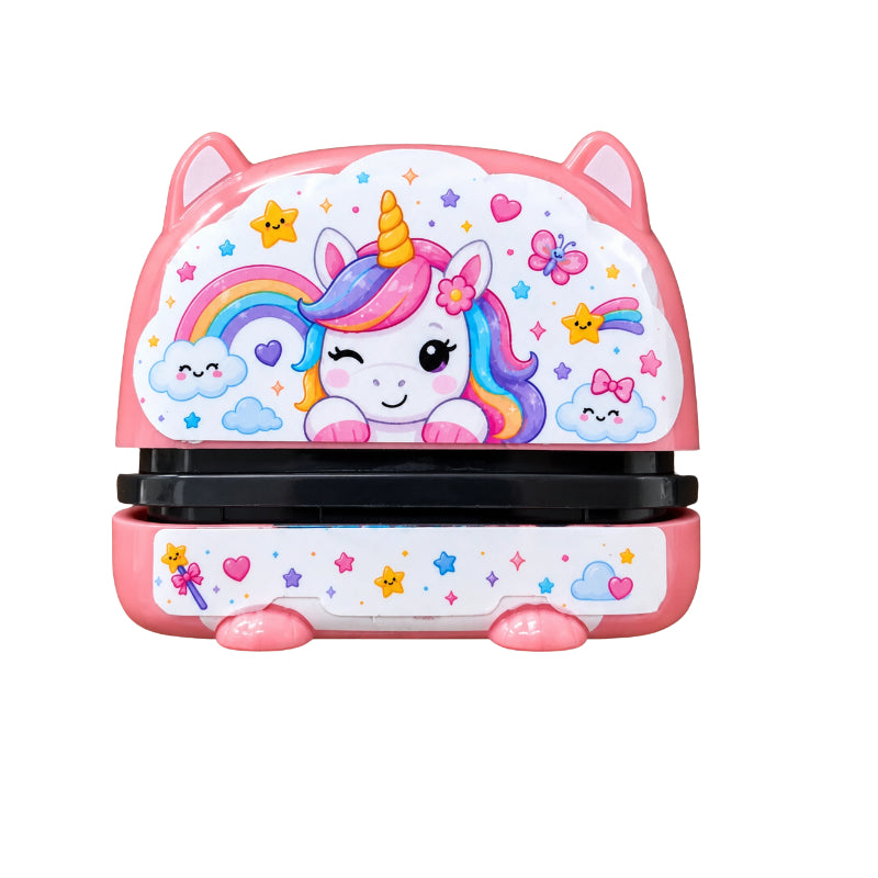 Tampon prénom édition rentrée univers licorne base rose