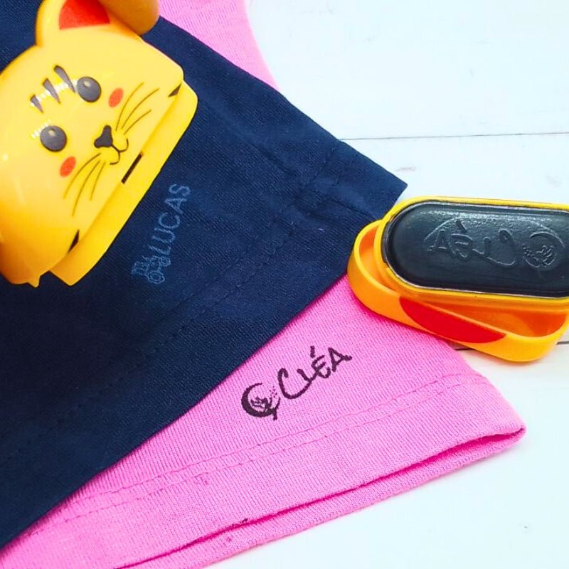 Tampon Prénom pour 1 ou 2 Enfants - Personnalisation 2 Étages - Design Tigre - Mon Tampon Prénom