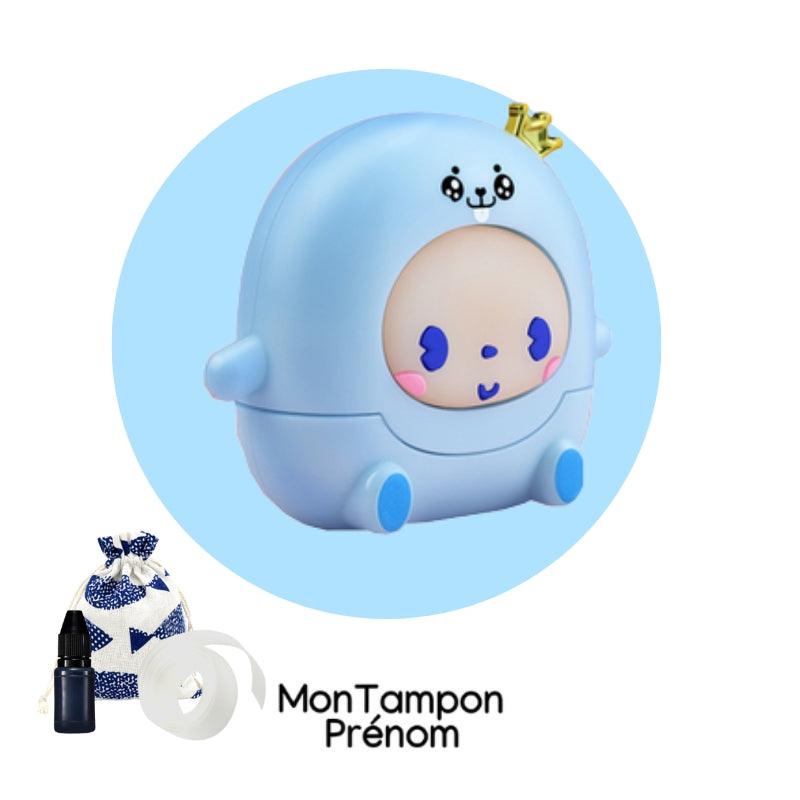 Kit ultime pour marquer les affaires de votre enfant - Choisissez votre tampon encreur bleu préféré ! - Mon tampon prénom